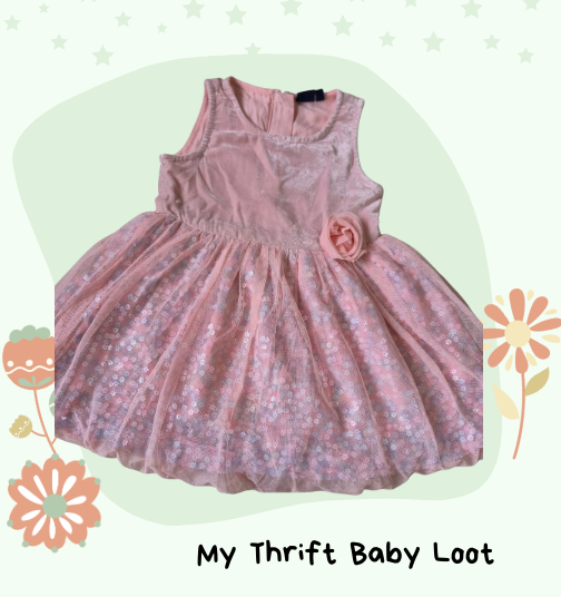 Like New beautiful peach frock from lifestyle (1.5-2 years)
